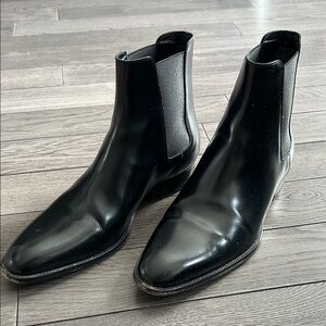 Saint Laurent Men's Sleek Black Leather Boots